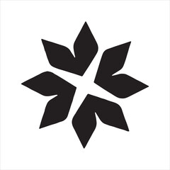 black star on a white background