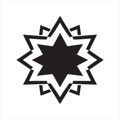 black star on a white background