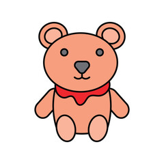 Teddy Bear lineal color line icon with white background vector stock illustration