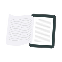 Ebook on a Tablet. Digital Book and Online Learning Concept