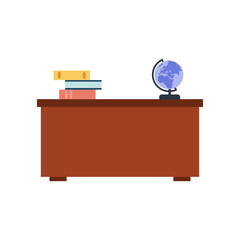 Teacher Desk in a School Classroom. Education Concept