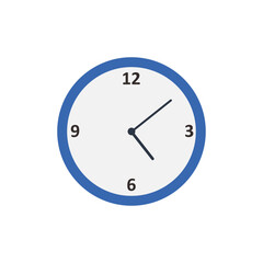 Round Wall Clock Icon. Modern Vector Illustration