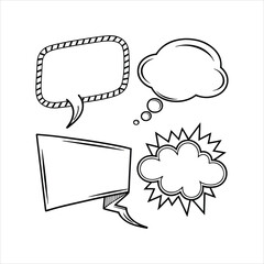 set of comic speech bubbles