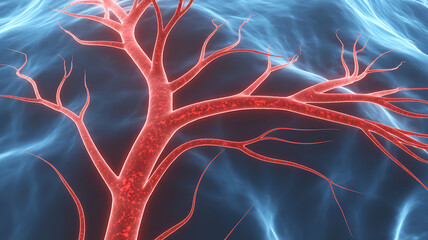 3d medical rendering of retinal blood vessels showing microvascular anatomy circulation and ophthalmology conditions like diabetic retinopathy and macular degeneration