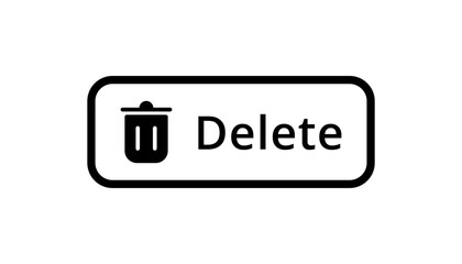 A minimalist icon of a trash bin beside the word delete, signifying removal or clearing actions.
