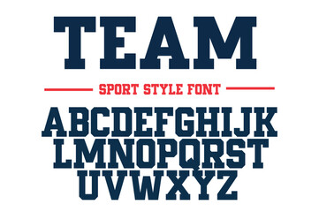 Classic college font. Vintage sport font in american style for football, baseball or basketball logos and t-shirt. Athletic department typeface, varsity style font. Vector
