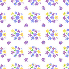 Seamless pattern minimalist repeating background with flowers. Fabric wallpaper print texture. Perfectly for backdrop, wrapped paper, linen.