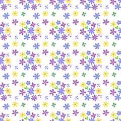 Seamless pattern minimalist repeating background with flowers. Fabric wallpaper print texture. Perfectly for backdrop, wrapped paper, linen.