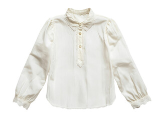 Classic White Blouse with Lace Collar