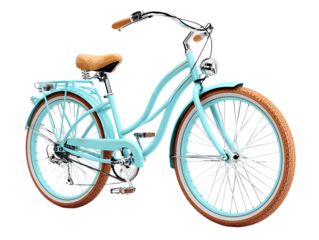 Stylish beach cruiser bike near shore