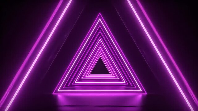 Purple neon triangles abstract pattern background