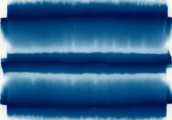Abstract tie-dye pattern with horizontal indigo and white stripes.