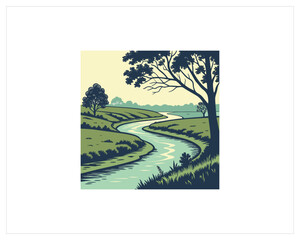 River Vector, River Cartoon vector Free SVG Download