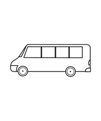 Minimalist Bus Line Art A Simple Black and White Vehicle Illustration for Transportation Themed Designs and Projects