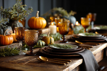Elegant autumn table setting