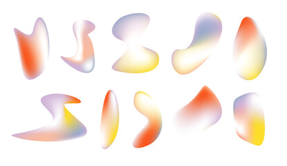 Abstract Gradient Blob Shapes Set – Colorful Fluid Vector Collection
