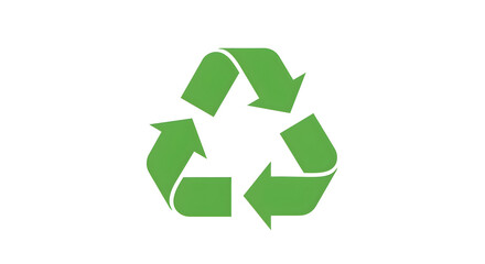 Obraz premium Green Recycling Symbol on White Background for Environmental Conservation