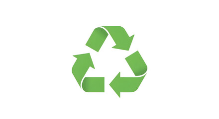 Obraz premium Green Recycling Symbol on White Background for Sustainability