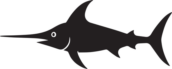 shord fish silhouette vector