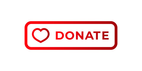 Bold red text with a heart icon emphasizes donating. a call to action button designed for online use.