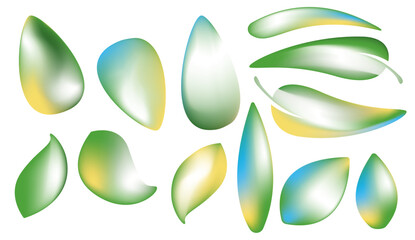 Leaf Green Set Collection of Agriculture Palette Gradient Element for Decoration