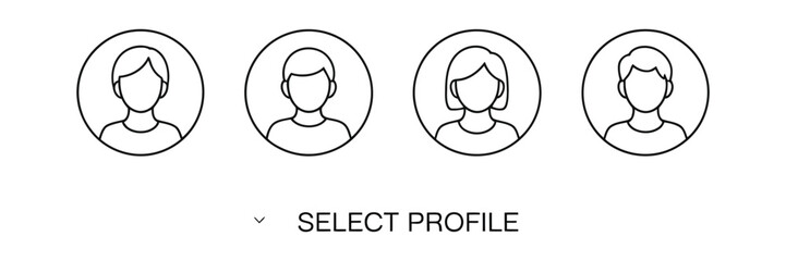 User Profile Icon Vector,  Social Media Avatar, Person Silhouette, Profile Picture, Isolated on Background for Web and App Design