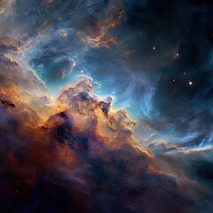 Fototapeta premium Cosmic Nebula Celestial cloudscape, interstellar dust, star formation, background galaxy, space exploration