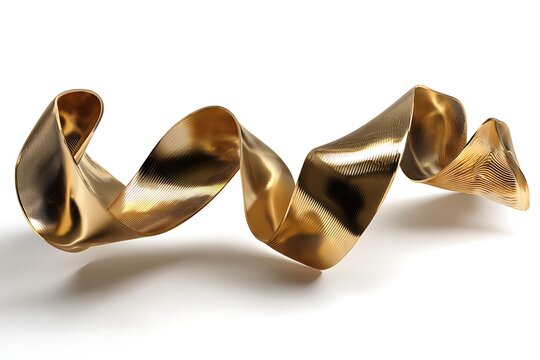 Experience the elegance of a flowing golden ribbon, a stunning abstract design ideal for luxury branding, awards, or exclusive announcements with a touch of modern flair