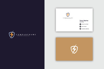 Shield and Lightning Bolt Logo for Security and Technology Businesses.