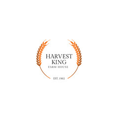 Brown Wheat Grain Farm Logo Design Identity Branding Minimal Style for Farm House 