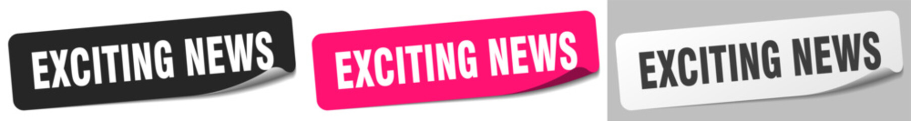 exciting news sticker. exciting news sticker set on white background