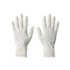 Obraz premium Transparent Latex Gloves PNG – Medical Hygiene Disposable Glove Image