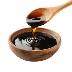 Balsamic sauce, flowing salad vinegar isolated [Transparent Background PNG].