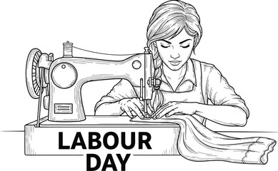 Labour day sewing machine tailor seamstress craft textile handmade vintage