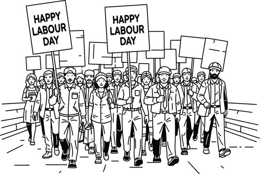 Labour day workers protest march demonstration rights equality solidarity