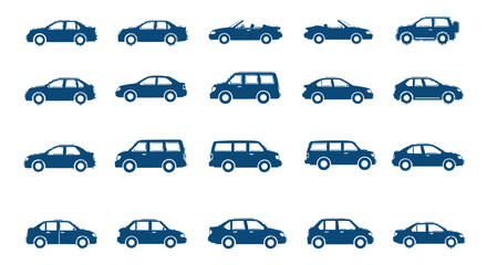 Variety of Silhouetted Vehicles in Different Styles