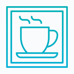 Coffee Cup Signboard Vector Icon, Isolated Vector Lineal Gradient Style Icon,