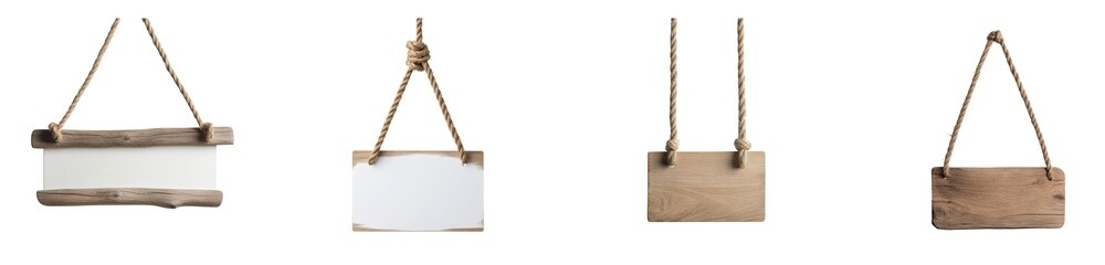 Rustic hanging wooden signs for decoration and craft projects