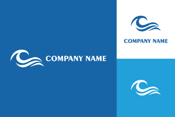 Stylized Wave Logo for WaterRelated Businesses with Fluid Design.