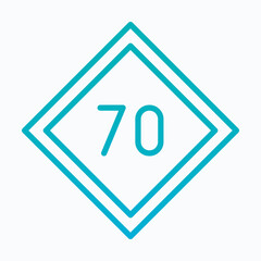 Speed Limit Sign Vector Icon, Isolated Vector Lineal Gradient Style Icon