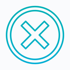 Fototapeta premium Cross And Stop Mark Vector Icon, Isolated Vector Lineal gradient Style Icon,