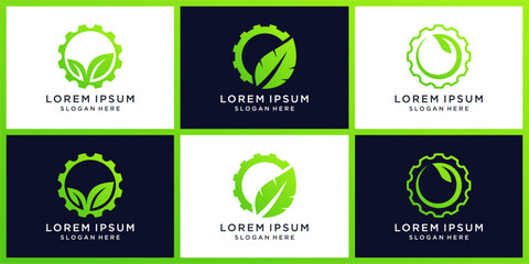 Bio mechanic logo design set