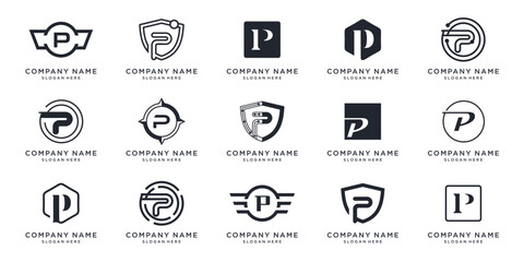 Set letter O logo design template