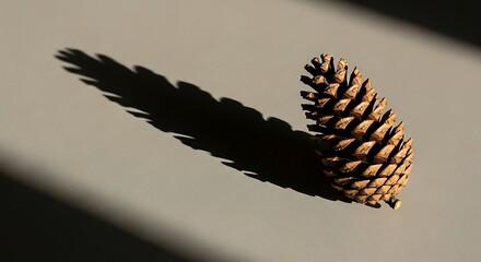 Autumnal Pinecone still life showcasing strong directional sunlight effects