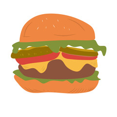 hamburger isolated on white