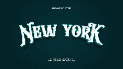 new york text effect, classic western style editable text effect