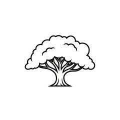 Stylized tree illustration simple isolated graphic icon nature design