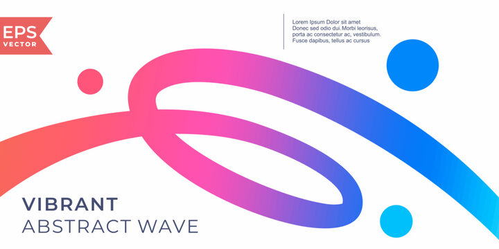 Wavy line abstract shape with Colorful vibrant gradient. Vector illustration. Modern abstract design with colorful rainbow curved lines on a white background, ideal for digital marketing
