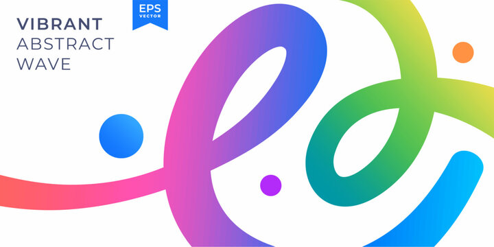 Wavy line abstract shape with Colorful vibrant gradient. Vector illustration. Modern abstract design with colorful rainbow curved lines on a white background, ideal for digital marketing
