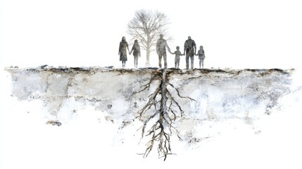 Conceptual image symbolizing intergenerational trauma and family legacy